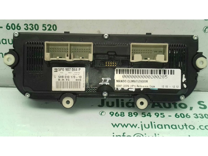 Recambio de mando climatizador para seat leon (1p1) reference copa referencia OEM IAM 5P0907044P 5HB01017010 