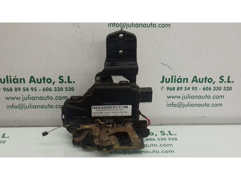 Recambio de cerradura puerta trasera derecha para seat leon (1m1) stella referencia OEM IAM 3B1837016A 4+4 PINES NEGRO