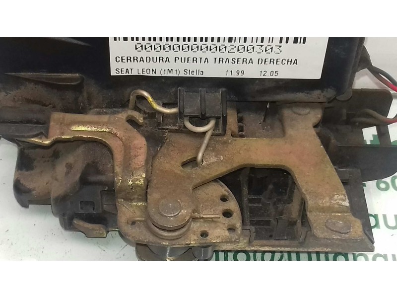 Recambio de cerradura puerta trasera derecha para seat leon (1m1) stella referencia OEM IAM 3B1837016A 4+4 PINES NEGRO