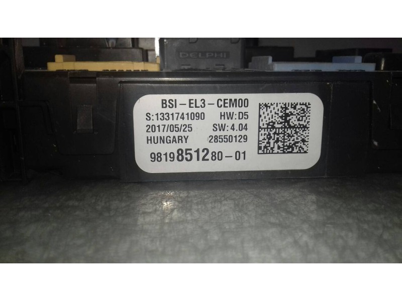 Recambio de caja reles / fusibles para peugeot 308 business line referencia OEM IAM 981985128001 BSI - EL3 - CEMOO 