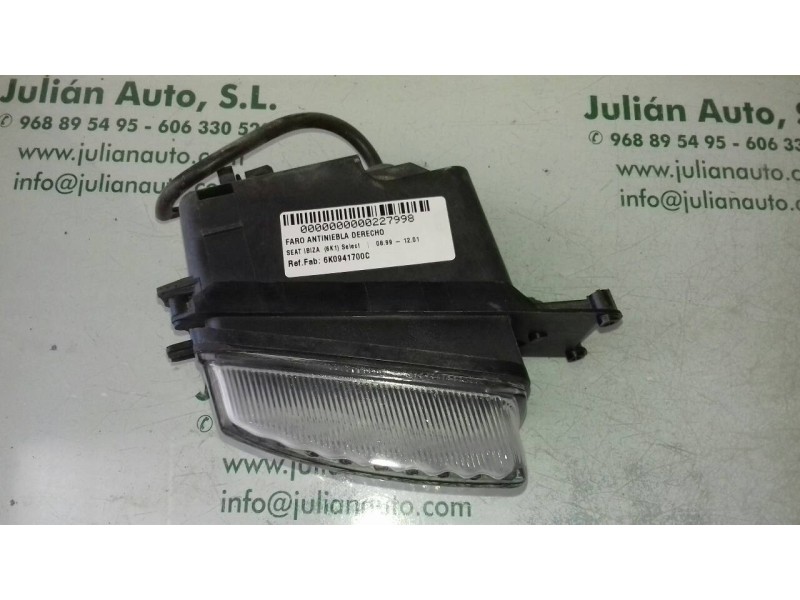 Recambio de faro antiniebla derecho para seat ibiza (6k1) select referencia OEM IAM 6K0941700C  