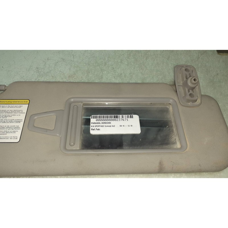 Recambio de parasol derecho para kia sportage concept 4x2 referencia OEM IAM   