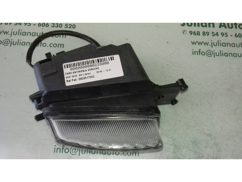 Recambio de faro antiniebla derecho para seat ibiza (6k1) select referencia OEM IAM 6K0951700C  