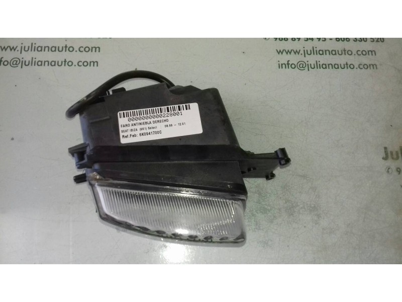 Recambio de faro antiniebla derecho para seat ibiza (6k1) select referencia OEM IAM 6K0941700C  