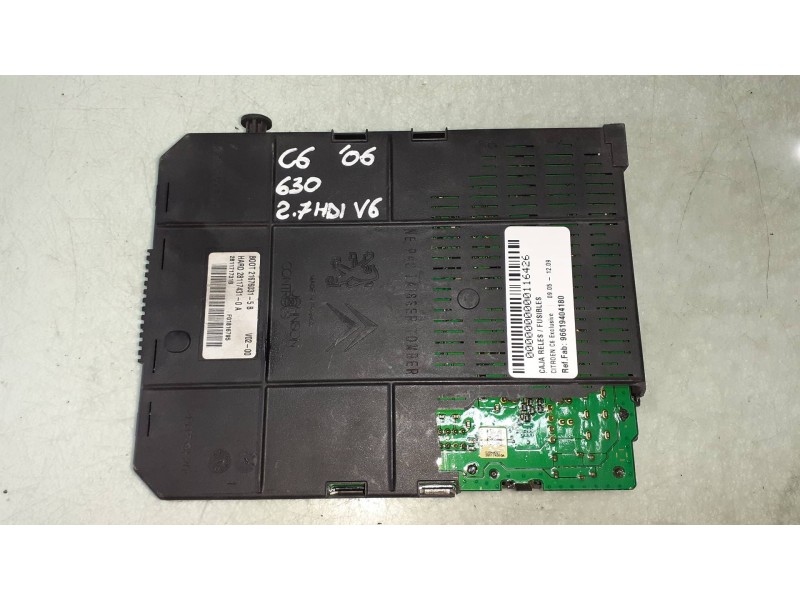 Recambio de caja reles / fusibles para citroen c6 exclusive referencia OEM IAM 96619404180 BSI 2004 H02 JOHNSON CONTROLS