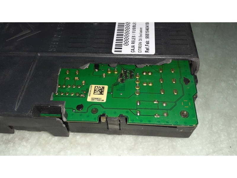 Recambio de caja reles / fusibles para citroen c6 exclusive referencia OEM IAM 96619404180 BSI 2004 H02 JOHNSON CONTROLS