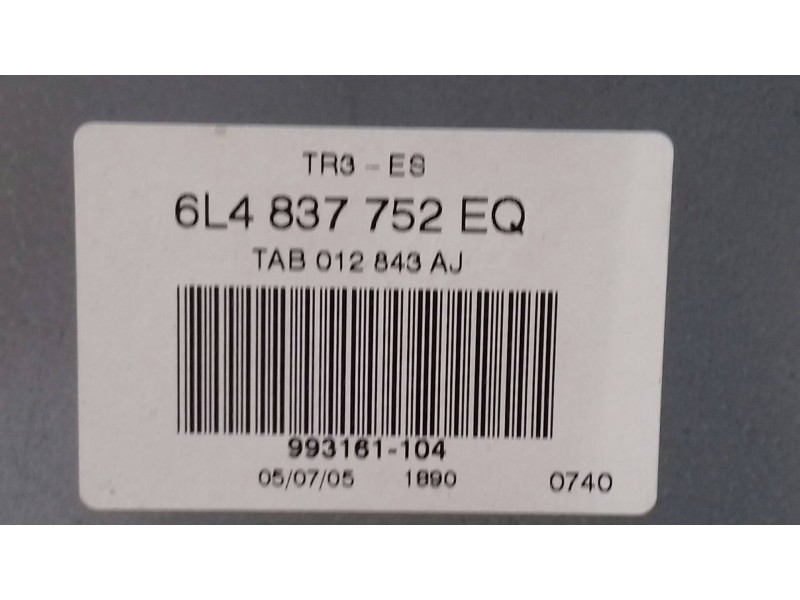 Recambio de elevalunas delantero derecho para seat cordoba berlina (6l2) reference referencia OEM IAM 6L4837752EQ 6L4837756S 