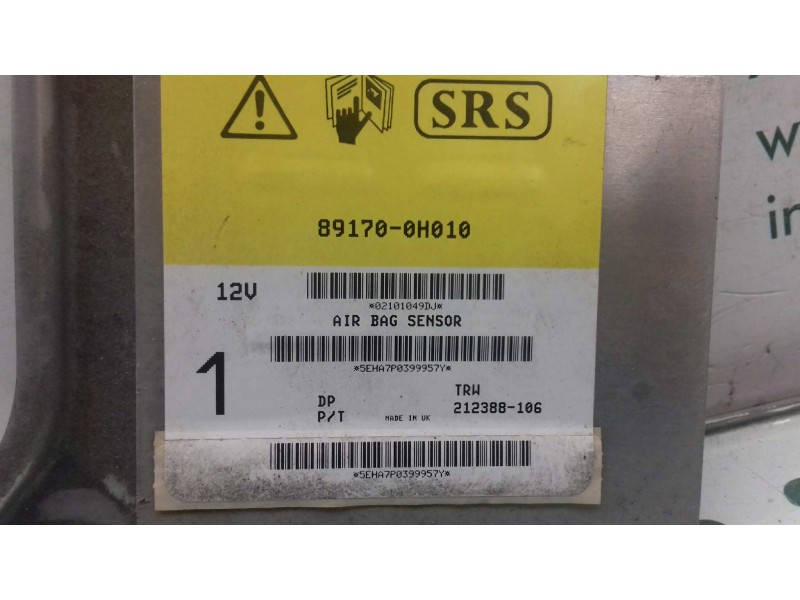 Recambio de centralita airbag para peugeot 107 urban referencia OEM IAM 891700H010 212388106 SRS