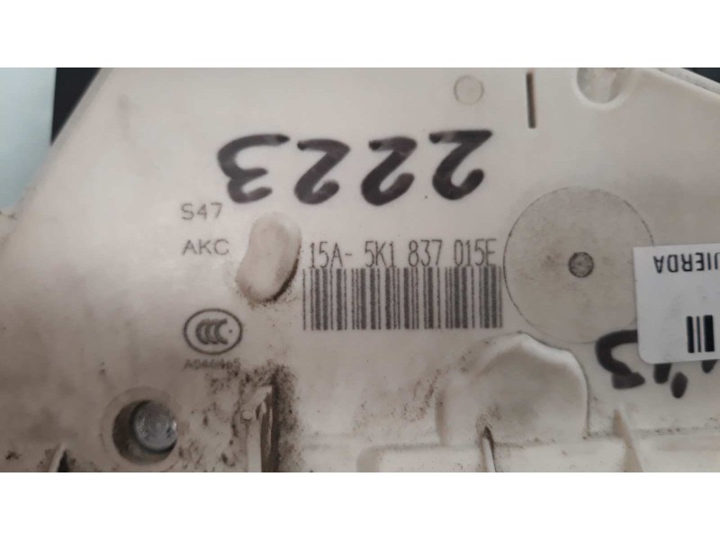 Recambio de cerradura puerta delantera izquierda para seat leon (5f1) style referencia OEM IAM 5K1837015F  NEGRO