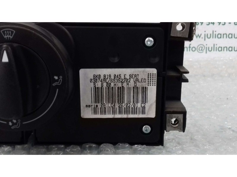 Recambio de mando calefaccion / aire acondicionado para seat ibiza (6k1) select referencia OEM IAM 6K0819045E  VALEO