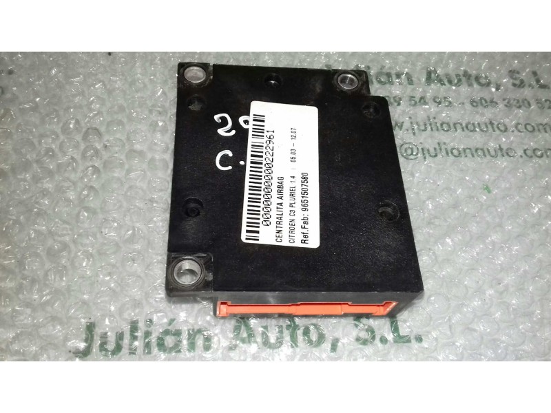 Recambio de centralita airbag para citroen c3 pluriel 1.4 referencia OEM IAM 9651507580 LAV4D26A6H8 TEMIC