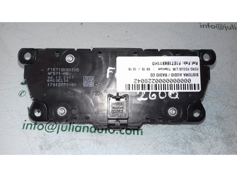 Recambio de sistema audio / radio cd para ford focus lim. titanium referencia OEM IAM F1ET18K811HD  5 PINES