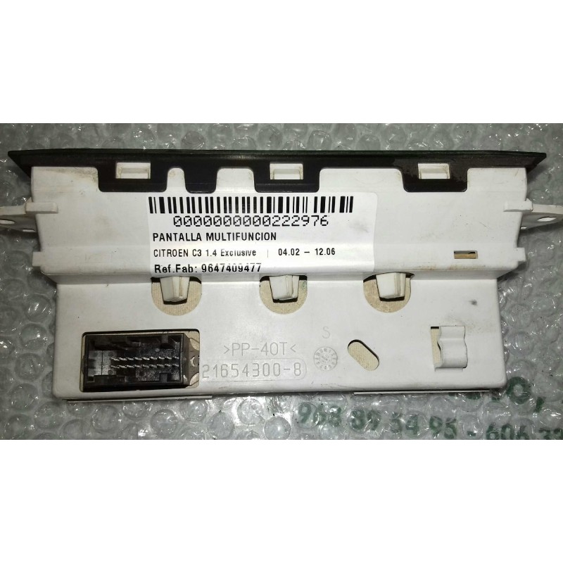 Recambio de pantalla multifuncion para citroen c3 1.4 exclusive referencia OEM IAM 9647409477 216543008 216694657