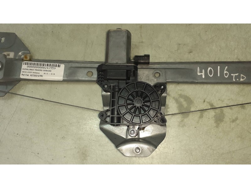 Recambio de elevalunas trasero derecho para dacia lodgy ambiance referencia OEM IAM 827202127RC 3R2234B ELECTRICO