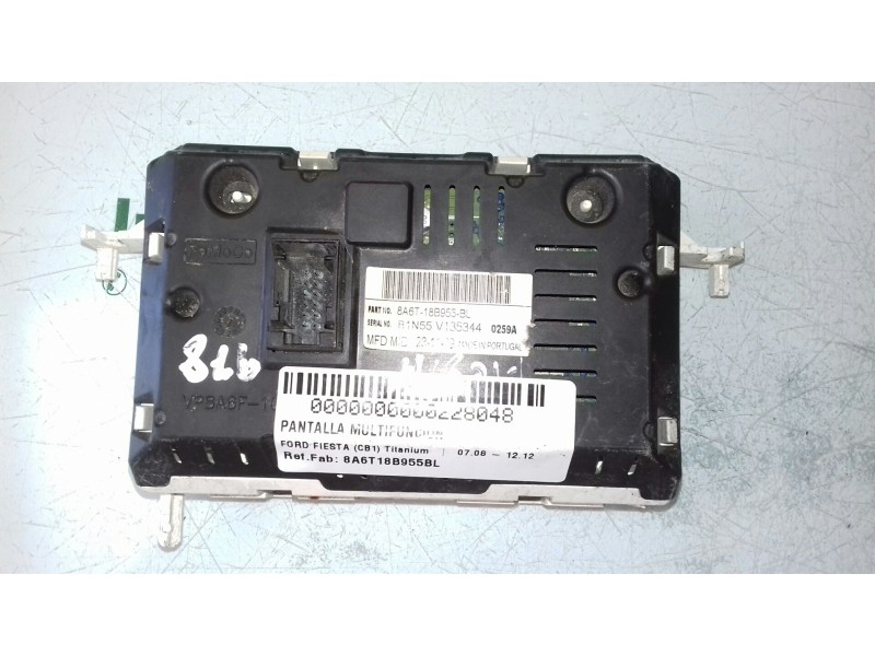 Recambio de pantalla multifuncion para ford fiesta (cb1) titanium referencia OEM IAM 8A6T18B955BL  