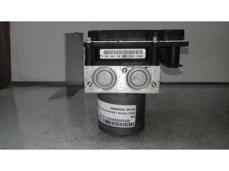 Recambio de abs para renault megane ii berlina 3p confort expression referencia OEM IAM 8200685699 0265234601 0265950728