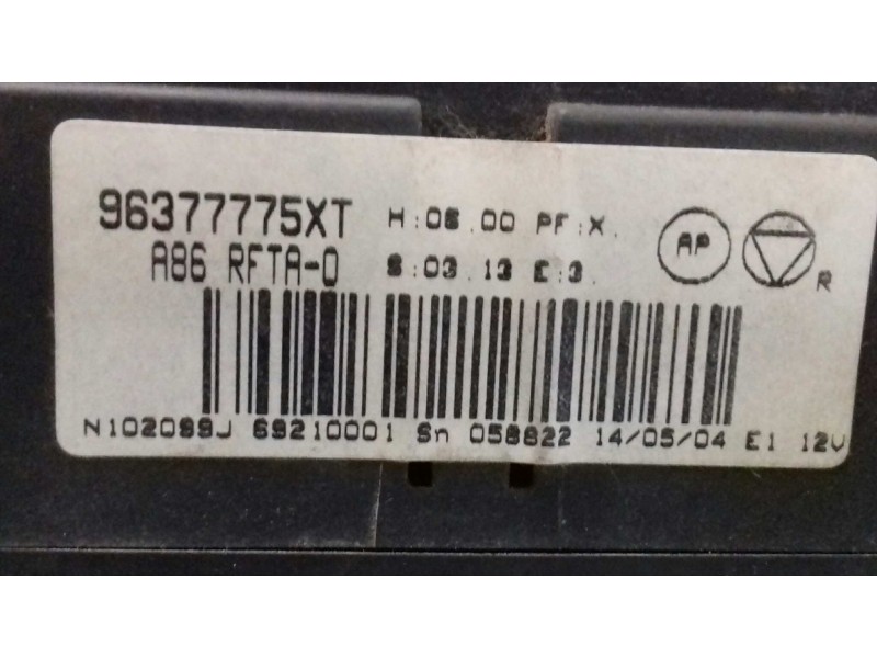 Recambio de mando climatizador para citroen c3 pluriel 1.4 referencia OEM IAM 96377775XT  VALEO