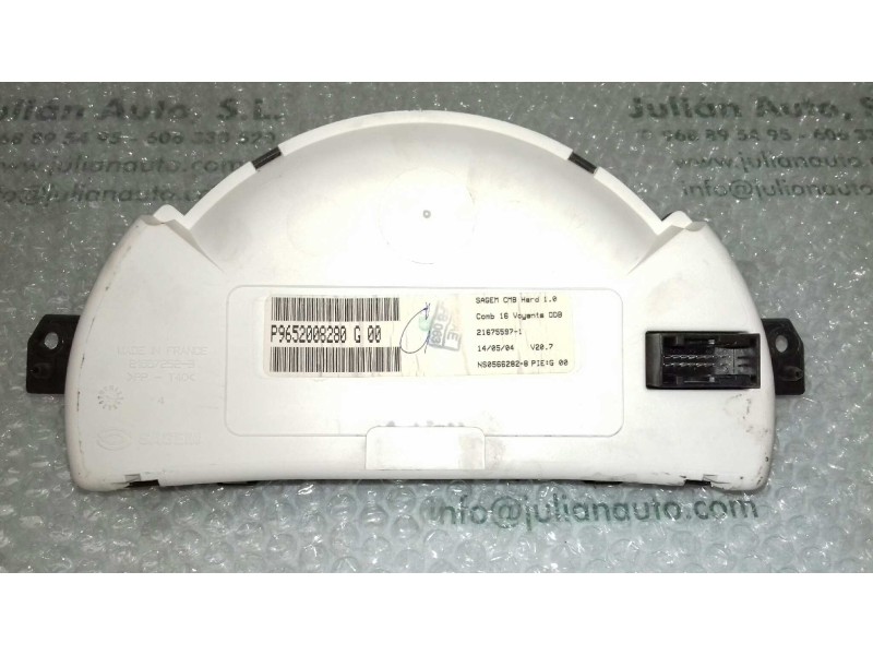 Recambio de cuadro instrumentos para citroen c3 pluriel 1.4 referencia OEM IAM 9652008280 21675597-1 SAGEM