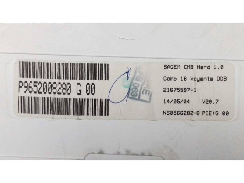 Recambio de cuadro instrumentos para citroen c3 pluriel 1.4 referencia OEM IAM 9652008280 21675597-1 SAGEM