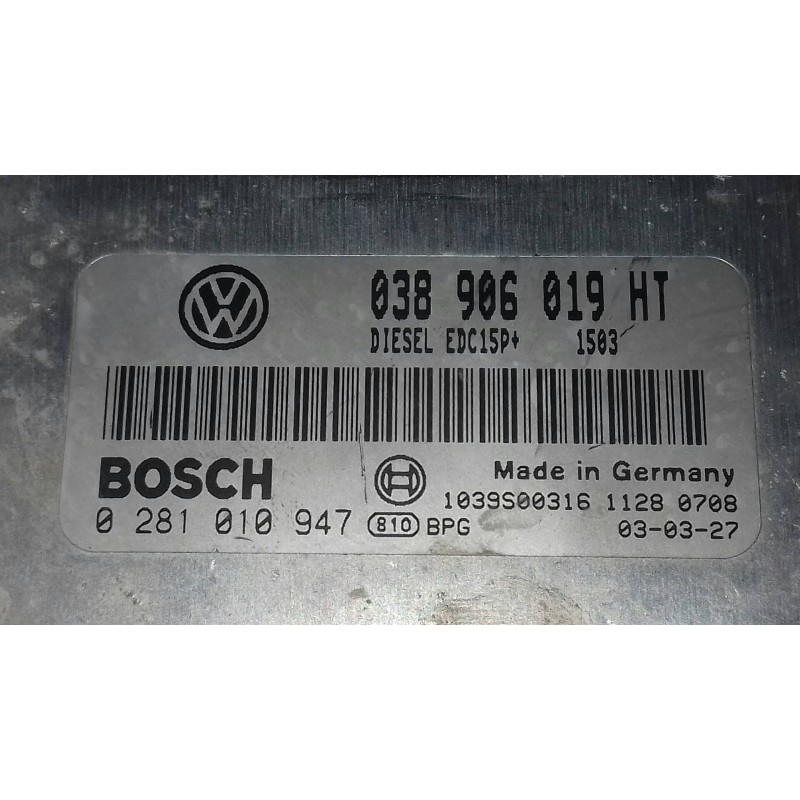 Recambio de centralita motor uce para seat ibiza (6l1) 1.9 sdi referencia OEM IAM 038906019HT 0281010947 BOSCH