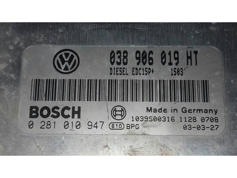 Recambio de centralita motor uce para seat ibiza (6l1) 1.9 sdi referencia OEM IAM 038906019HT 0281010947 BOSCH