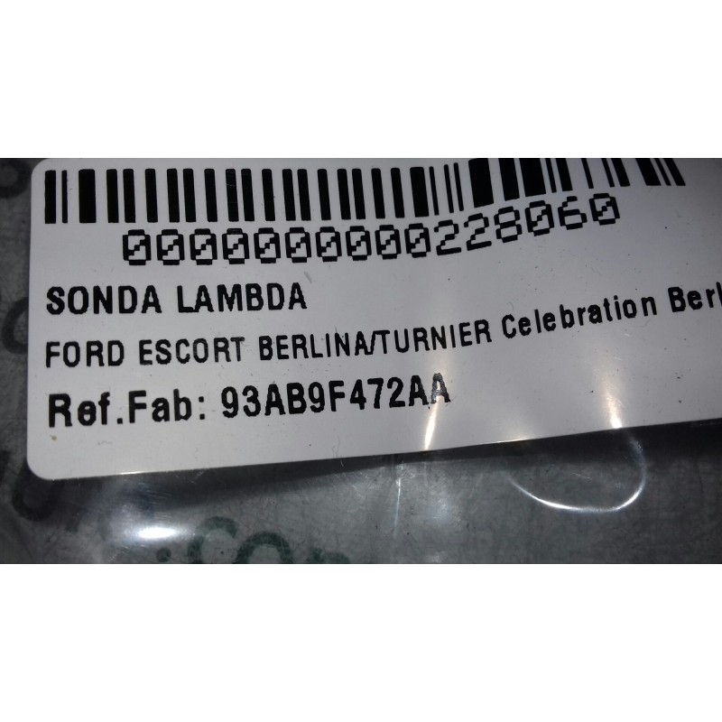 Recambio de sonda lambda para ford escort berlina/turnier celebration berlina referencia OEM IAM 93AB9F472AA  
