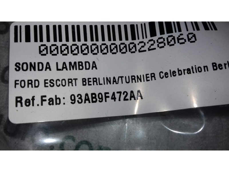 Recambio de sonda lambda para ford escort berlina/turnier celebration berlina referencia OEM IAM 93AB9F472AA  