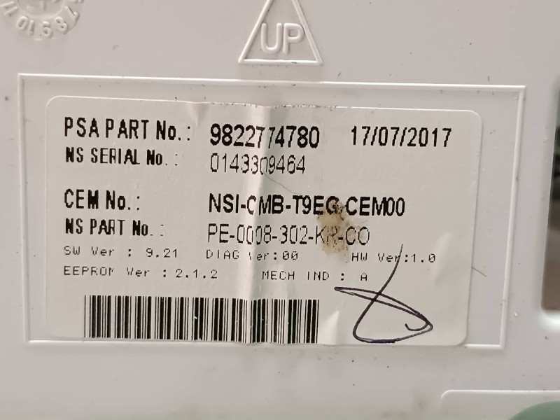 Recambio de cuadro instrumentos para peugeot 308 business line referencia OEM IAM 9822774780 0143309464 