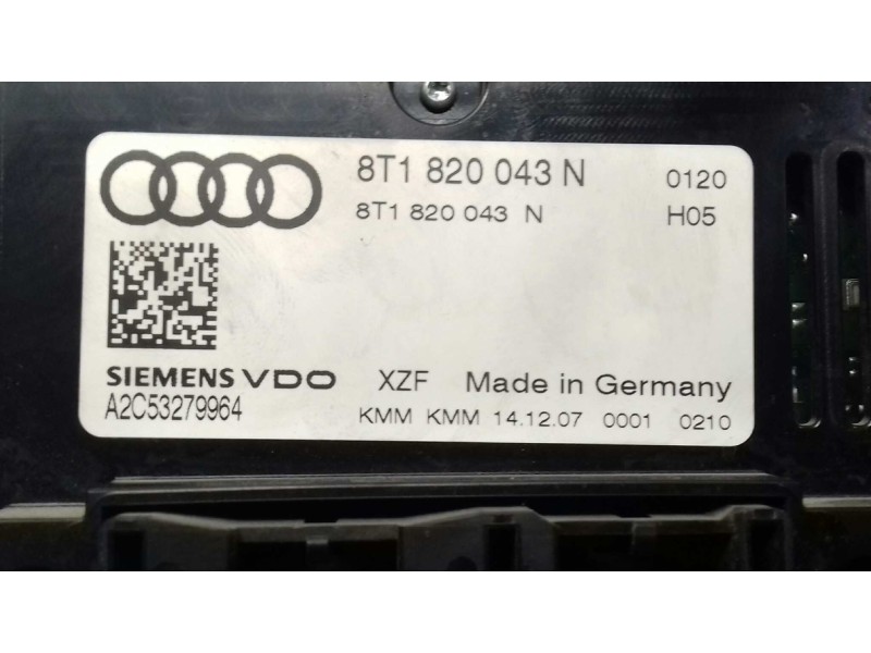 Recambio de mando climatizador para audi a4 ber. (b8) básico referencia OEM IAM 8T1820043N A2C53297819 SIEMENS