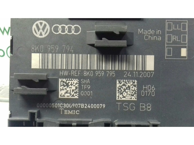 Recambio de modulo confort para audi a4 ber. (b8) básico referencia OEM IAM 8K0959794 CIERRE TRAS DECH TEMIC