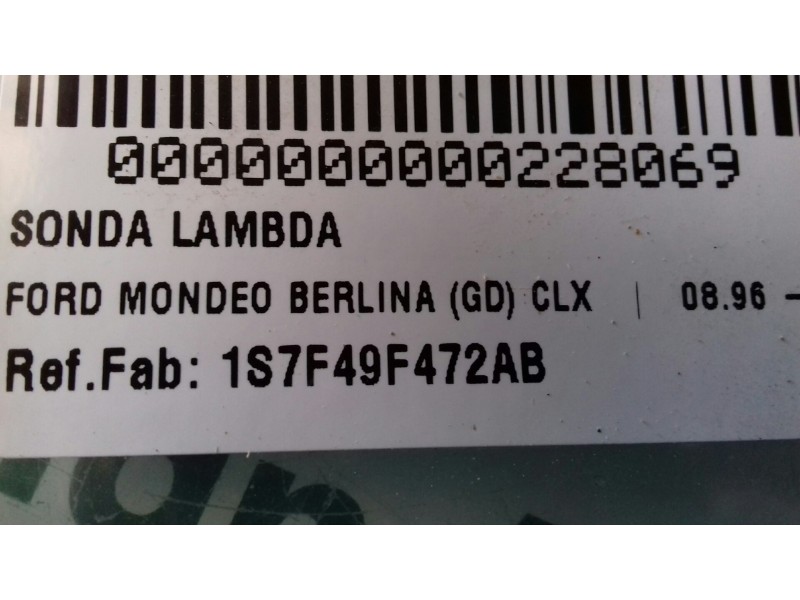 Recambio de sonda lambda para ford mondeo berlina (gd) clx referencia OEM IAM 1S7F49F472AB 9F472AB 2 + 2 PINES