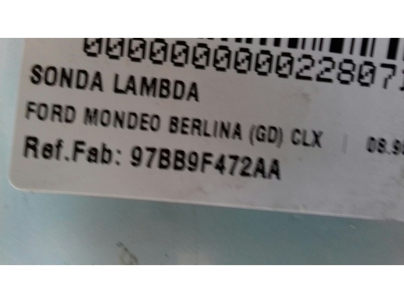 Recambio de sonda lambda para ford mondeo berlina (gd) clx referencia OEM IAM 97BB9F472AA  2 + 2 PINES