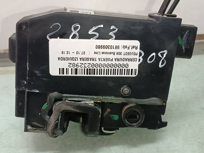Recambio de cerradura puerta trasera izquierda para peugeot 308 business line referencia OEM IAM 9810309980  