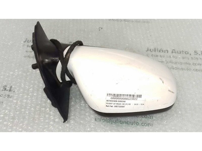 Recambio de retrovisor derecho para peugeot 307 break / sw (s1) sw referencia OEM IAM 96577209XT  ELECTRICO