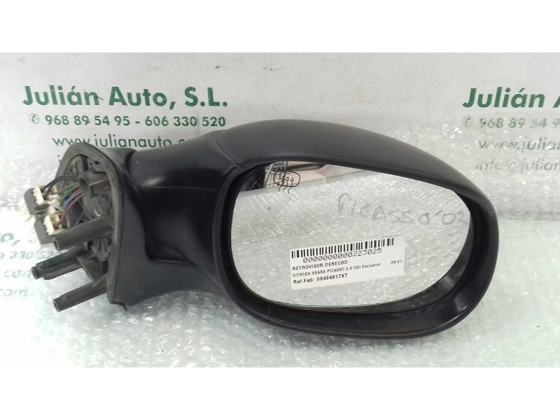 Recambio de retrovisor derecho para citroen xsara picasso 2.0 hdi exclusive referencia OEM IAM 96484817XT  ELECTRICO