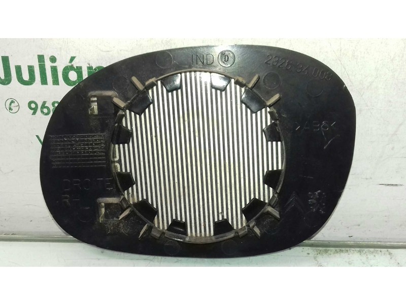 Recambio de cristal retrovisor derecho para peugeot 206 berlina xt referencia OEM IAM 232634008  