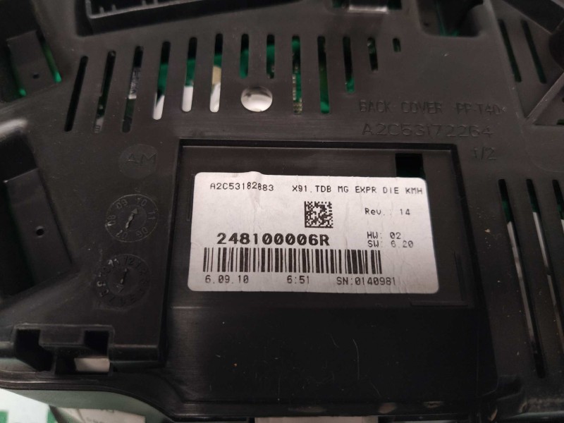 Recambio de cuadro instrumentos para renault laguna iii limited referencia OEM IAM 248100006R A2C53182883 