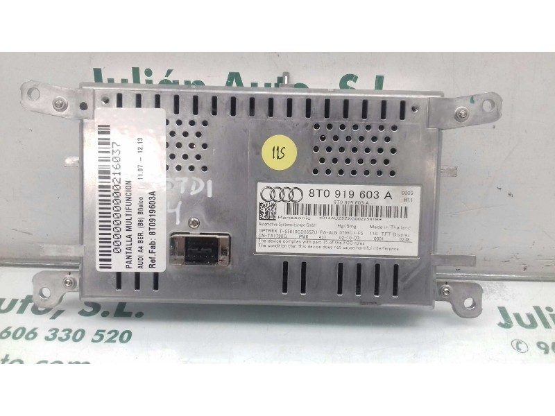 Recambio de pantalla multifuncion para audi a4 ber. (b8) básico referencia OEM IAM 8T0919603A  PANASONIC