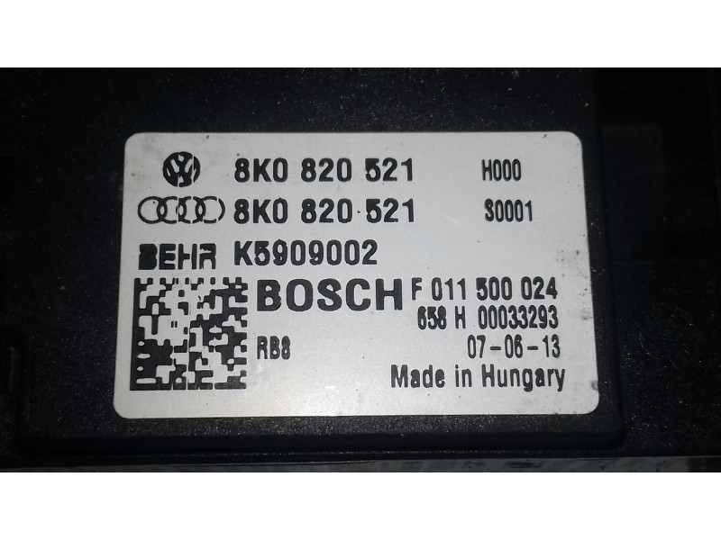 Recambio de resistencia calefaccion para audi a4 ber. (b8) básico referencia OEM IAM 8K0820521 K5909002 BOSCH
