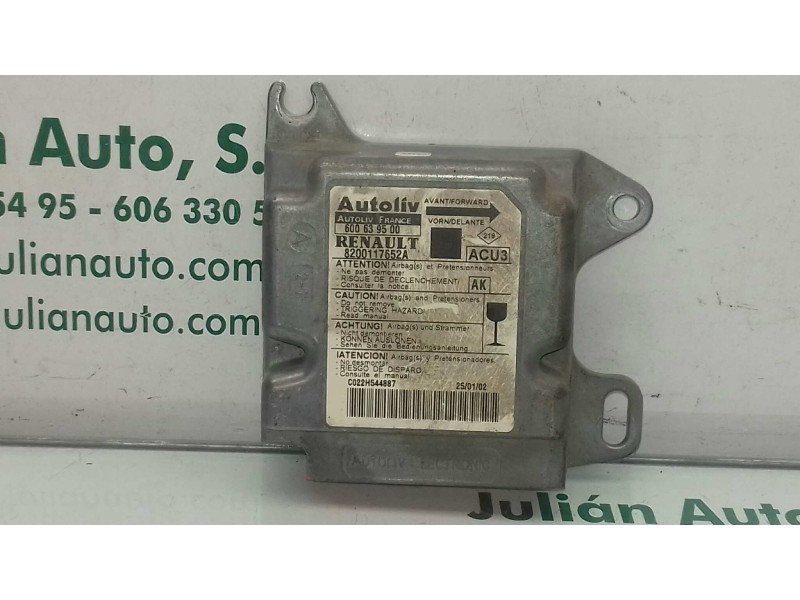 Recambio de centralita airbag para renault megane i scenic (ja0) 1.9dti alize referencia OEM IAM 8200117652A 600639500 AUTOLIV
