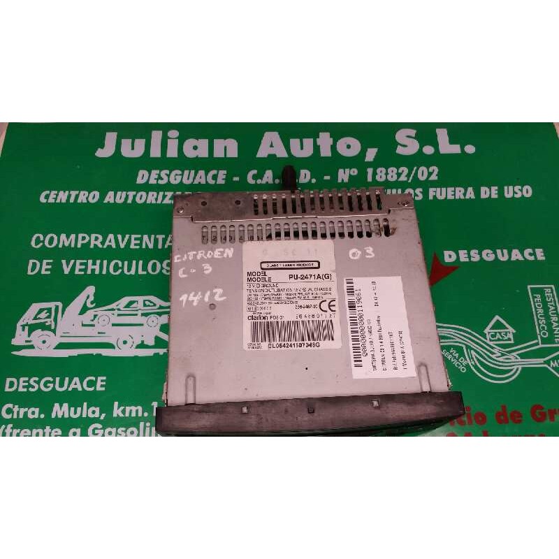 Recambio de sistema audio / radio cd para citroen c3 1.4 hdi exclusive referencia OEM IAM 96488011XT CLARION RD3-01 PU-2471A(G)