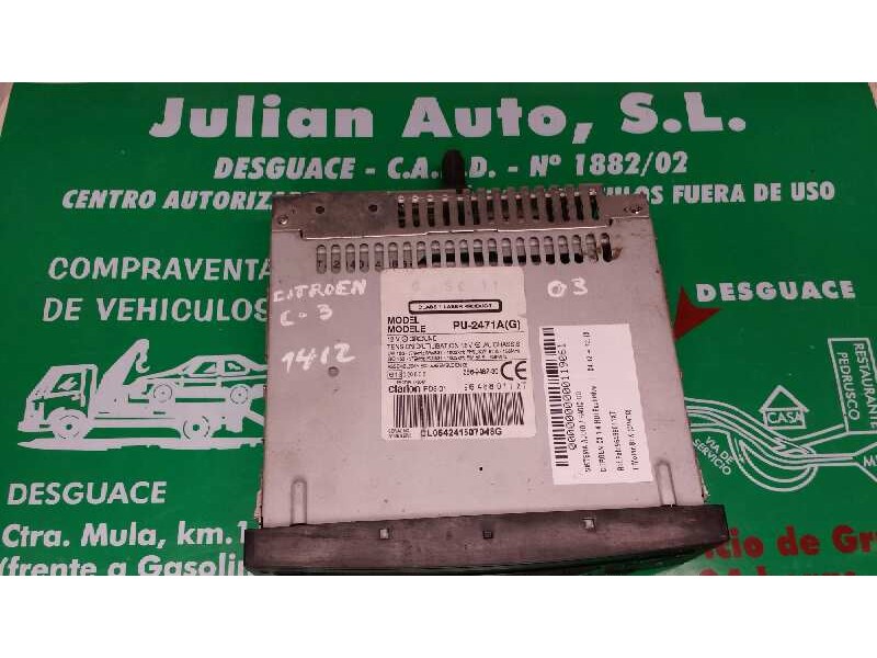 Recambio de sistema audio / radio cd para citroen c3 1.4 hdi exclusive referencia OEM IAM 96488011XT CLARION RD3-01 PU-2471A(G)