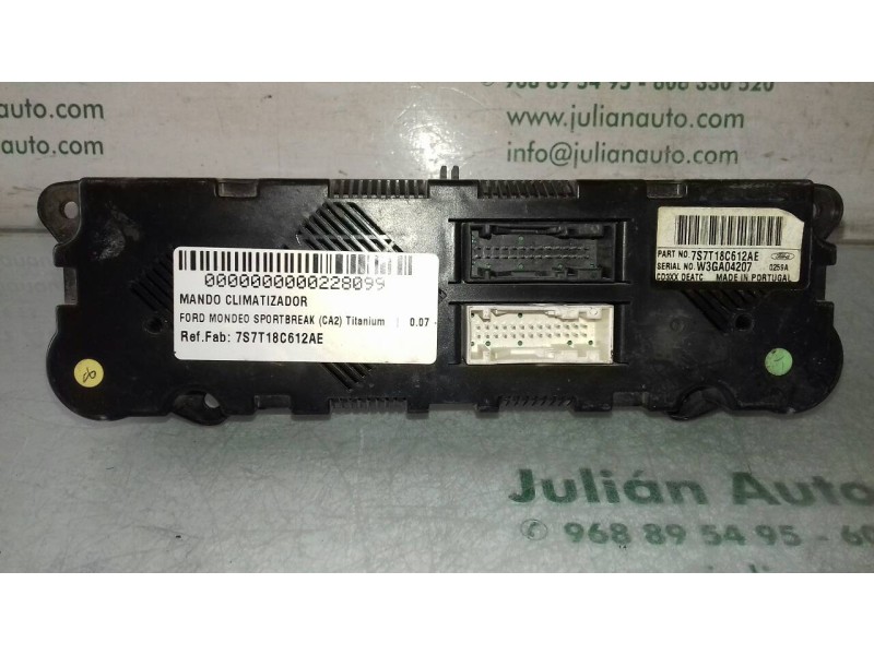 Recambio de mando climatizador para ford mondeo sportbreak (ca2) titanium referencia OEM IAM 7S7T18C612AE  