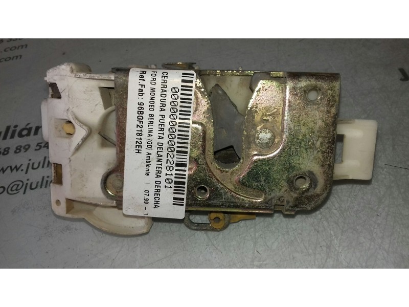 Recambio de cerradura puerta delantera derecha para ford mondeo berlina (gd) ambiente referencia OEM IAM 96BGF21812EH   Recambio de cerradura puerta delantera derecha para ford mondeo berlina (gd) ambiente referencia OEM IAM 96BGF21812EH