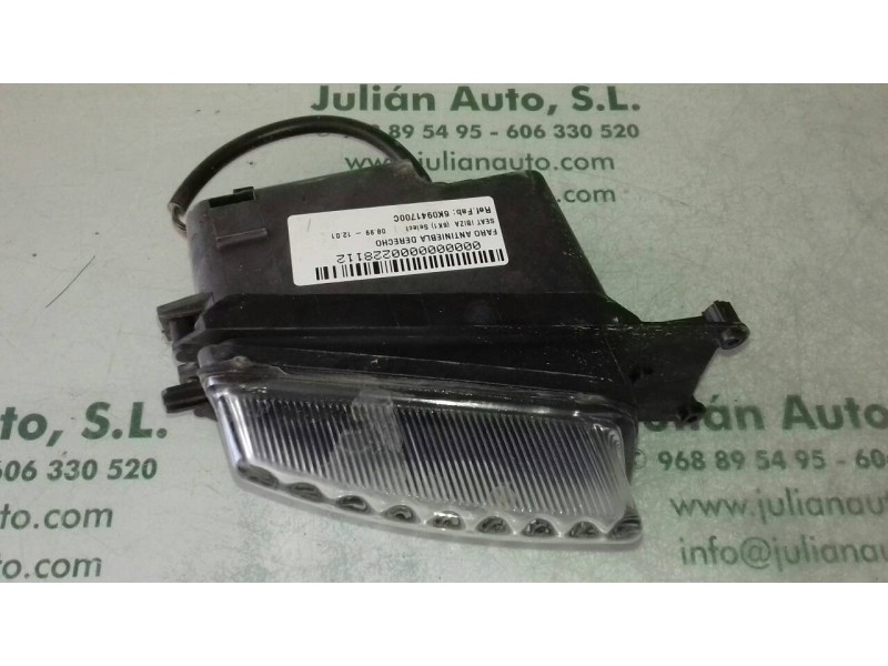 Recambio de faro antiniebla derecho para seat ibiza (6k1) select referencia OEM IAM 6K0941700C  