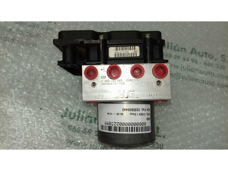 Recambio de abs para opel corsa c enjoy referencia OEM IAM 0265800443 0265231583 13182319