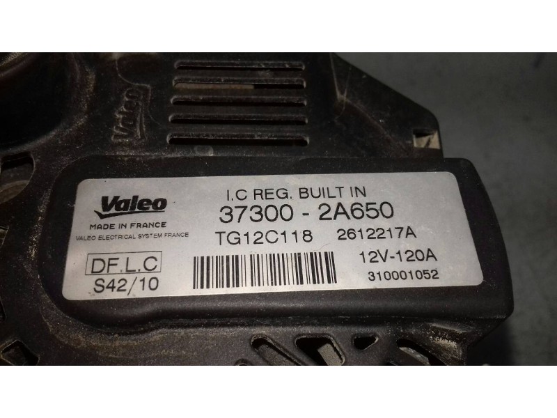 Recambio de alternador para hyundai ix20 gl classic referencia OEM IAM 373002A650 VALEO 120A