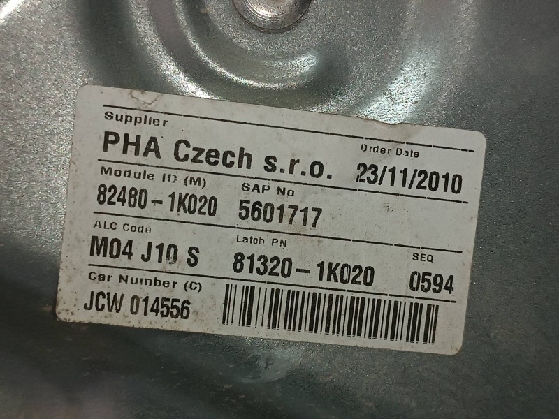 Recambio de elevalunas delantero derecho para hyundai ix20 gl classic referencia OEM IAM 824801K020 813201K020 