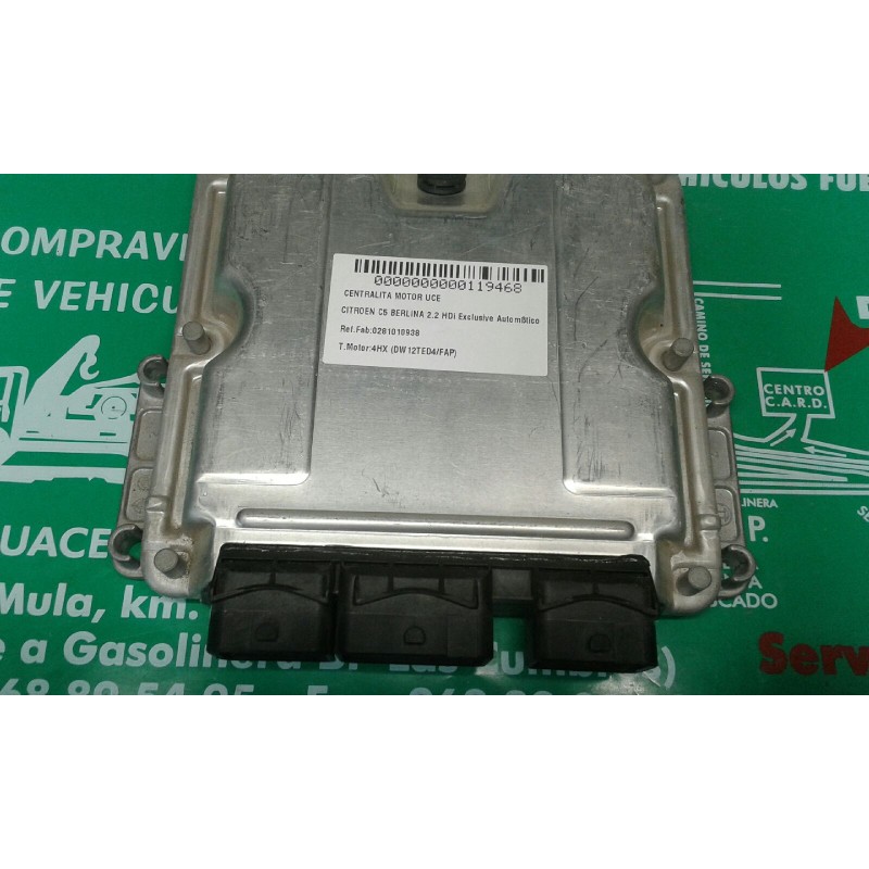Recambio de centralita motor uce para citroen c5 berlina 2.2 hdi exclusive automático referencia OEM IAM 0281010938 9646196480 E