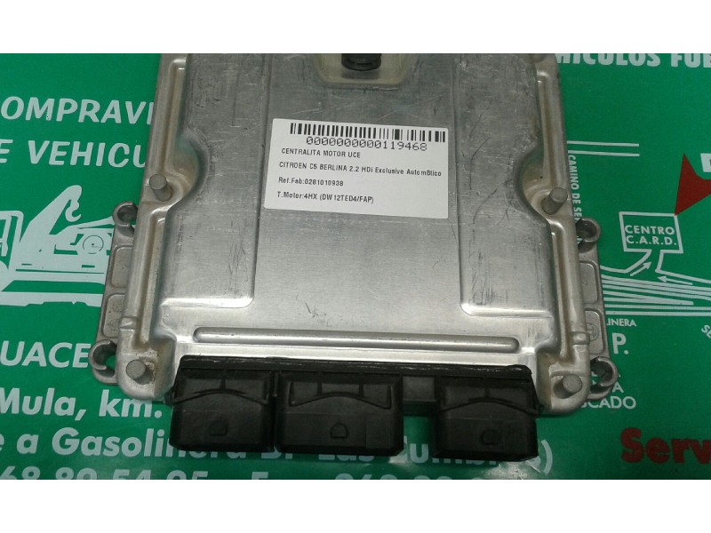 Recambio de centralita motor uce para citroen c5 berlina 2.2 hdi exclusive automático referencia OEM IAM 0281010938 9646196480 E
